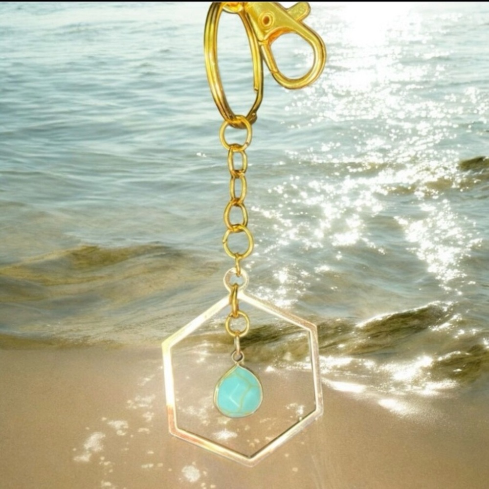 Handcrafted Keychain - Turquoise Stone